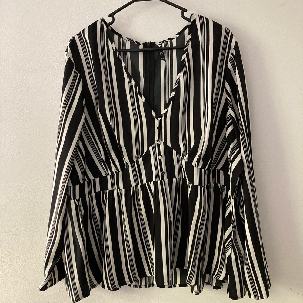 Influence Striped Blouse, Size UK 24 // US 20
